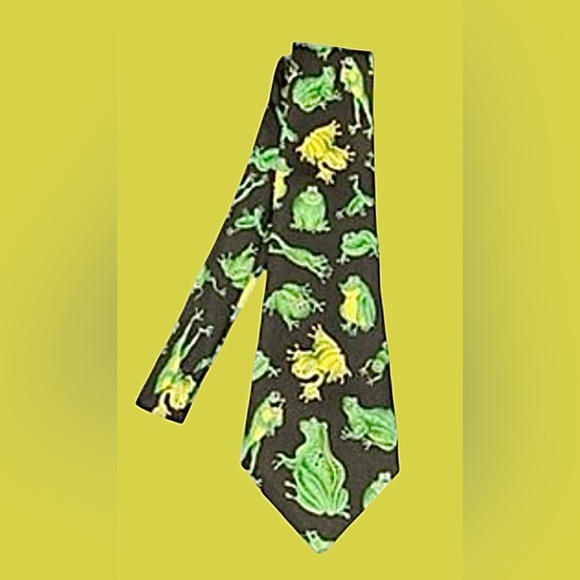 🐸FUN FROG TIE! DESIGNS BY A.ROGERS! DRESS UP & HAVE FUN! 🐸 #savethefrogs - Picture 1 of 16